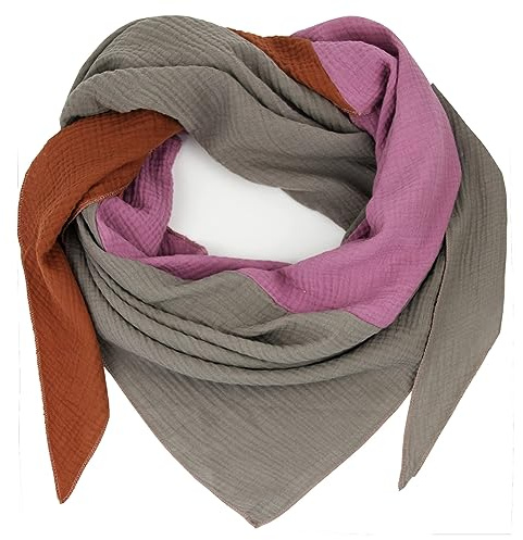 Glamexx24 Damenschal Damenhalstuch viele Farben Unisex Dreiecksform Herbstschal Sommerschal dünner Schal Weich viele Farbkombinationen Leichter Schal