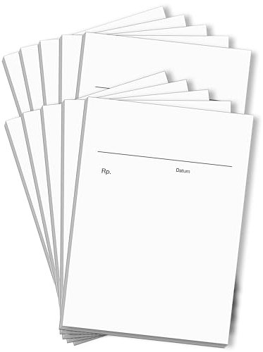 ORGASET Privatrezept für Ärzte | 500 Blätter | DIN A6 | geleimt | 10x50 Blatt Rezeptblock | Weiß
