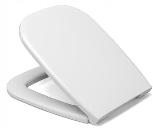 Ramm Sedile WC compatibile con Duravit D-code, sedile WC in termoindurente antibatterico, coperchio WC con abbassamento automatico Soft Close