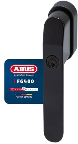 ABUS Fenstergriff FG400 – Abschließbar mit Schlüssel, Kindersicherung | Druckzylinder, Vierkantstift 30–48 mm, 43 mm Schraubenabstand, 200 Nm Festigkeit – für Kunststoff, Alu & Holz