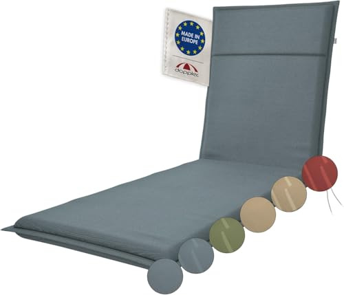 Doppler Sunlounge-Auflage Sierra Grafit 195x60x6 cm – Weiches Gartenliege-Polster mit Fleckschutz | Komfortable Liegenauflage mit Bindebändern für Terrasse, Balkon & Garten