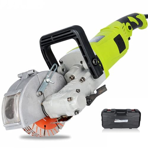 4000W Wall Chaser Electric Wall Groove Cutting Machine Brick Concrete Slotting Machine Concrete Saw with 5 Slotter Saw Blades (6000r / min, Cutting Depth 35mm)