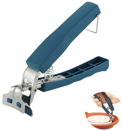 Biglumin Pinza per Teglie in Acciaio Inox – Pinza Prendi Teglie con Manico Antiscivolo, Pinza per Teglie, Pinza per il Vassoio del Forno con Silicone, Pinze da Cucina, Acciaio Inox