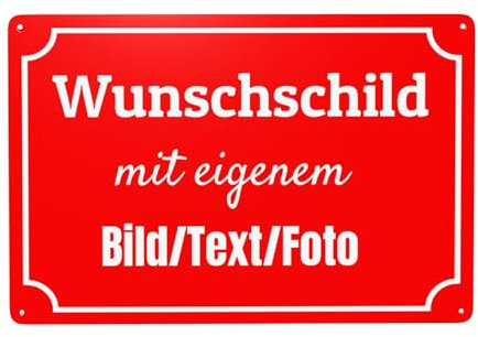 BeNsil Schilder, Schilder Selbst Gestalten, Wunschtext Schild, Hausnummer & Straßennamen mit Text/Name/Bild/Logo/Schrift für Garage, Hotel, Parkplatz, Schule, Carport, Firma, Garten, Wohnadress