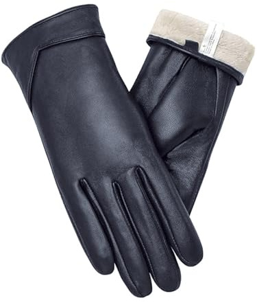 vislivin Touchscreen Handschuhe Damen Winter Lederhandschuhe Warme Leder SMS Handschuhe