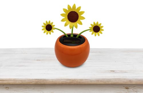 Dtaigou Tanzende Solarblumen, solarbetriebene tanzende Blume, Sonnenblumen-Solarauto-Ornament, wiederverwendbares solarbetriebenes Autospielzeug, für Schlafzimmer, Armaturenbrett, Zuhause
