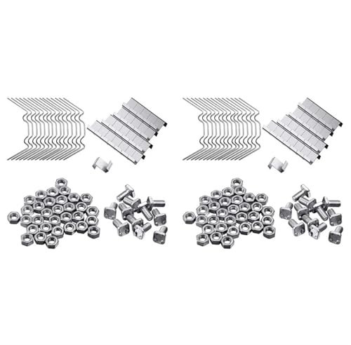 WENYOG Hammerkopfschrauben 400-teiliges Gewächshaus-Reparaturset, inklusive Verglasungs-W-Drahtklammer, Z-Überlappungsklammer, Aluminiummutter und -Schraube for Aluminiumgewächshäuser