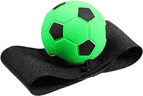 Opemg 1 x grüner Handgelenk-Rücklaufball – Verstellbarer Rückprallball mit Schnur, elastischer Gummi-Ball, Finger-Übungs