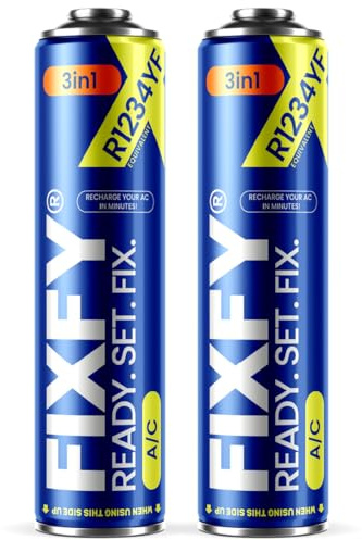 FIXFY 3 en 1 – 2 recambios de refrigerante R1234YF con aceite y sellador para autollenado de aire acondicionado para vehículos a partir de 2017