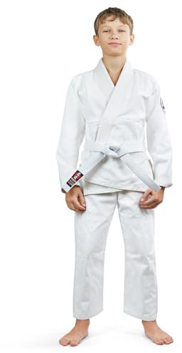 Ground Game Kids BJJ GI Kinder Deshi 2.0 Weiß| K00 | Jiu Jitsu Anzug Kimono Sportanzug Kampfsport
