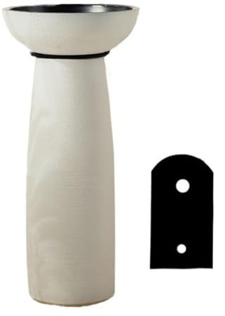 SnamicE Lavabo sur Pied Rond, Vasque de Salle de Bain sur Pied, lavabo de Salle de Bain sur Pied en céramique givrée, lavabo d'extérieur, autoportant Facile à Nettoyer, Taille S, B-O,B-One Size