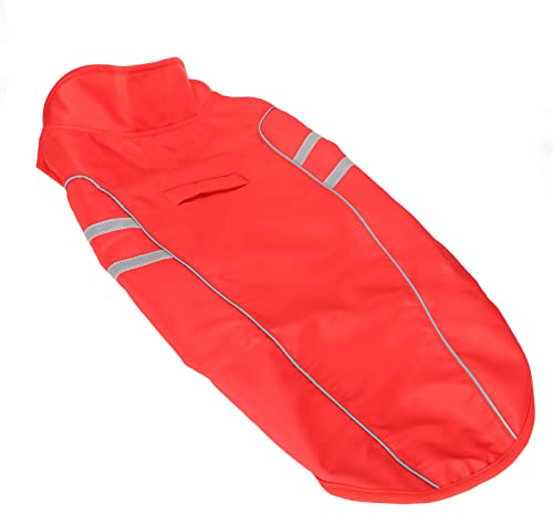 Chaleco de Seguridad para Perros Ajustable Ropa Reflectante Impermeable Roja para Caminar, Caza (XL)