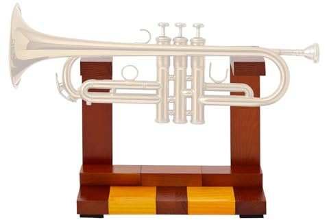 Ripeng Wooden Trumpet Stand Horizontal Trumpet Holder for All Musicians Unique Gift, 9.5 x 4.7 x 7.8 Inch, Trombone Accessories