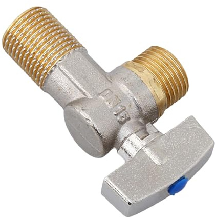 Brass 1/4 Turn Stop Valves for Kitchen Supplies 1/2Inch Inlet Outlet with 3/8Inch Adapter for Hot and Cold Water Brass Shut Off Valves