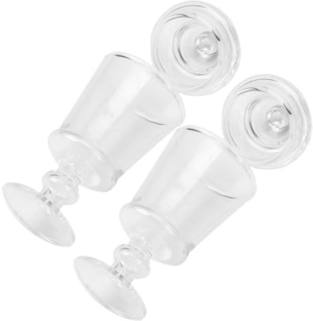 TOYANDONA 2 Pièces Accessoires de Nourriture Maison de poupée sucrier de Maison de poupée Pot de Cartouche avec Les couvercles Mini Pots Un Transparent