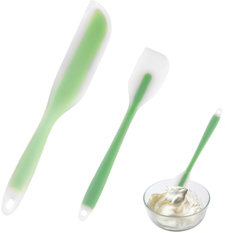 2 Pièces Spatule en Silicone, Spatule Flexible Résistante À La Chaleur, Sans Couture Maryse Silicone Qualité Alimentaire, Antiadhésives Maryse Cuisine, pour Cuisiner, Pâtisser et Mélanger(Vert)