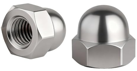 ZEVONDA Dado Cappuccio Esagonali M10 - Dadi Ciechi Dado cieco a calotta Esagonali in Acciaio Inox Dadi Cappuccio per Viti Barre Filettate e Bulloni Filettati 10 Pezzi