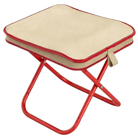 MaciRept Camping Hocker Klappbar,Klapphocker Faltbar Outdoor Mini-Falthocker mit Aufbewahrungsbeutel Tragbarer Sitzplatz für Angeln, Reisen, Wandern, Grillen, Garten, Strand （ Khaki）