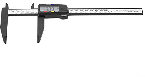 Digitaler Messschieber, Messschieber aus Kohlefaser, Messwerkzeug mit großem LCD-Bildschirm für die Schmuckherstellung, 3D-Druck, 0–200 mm metrische Zoll-Umrechnung