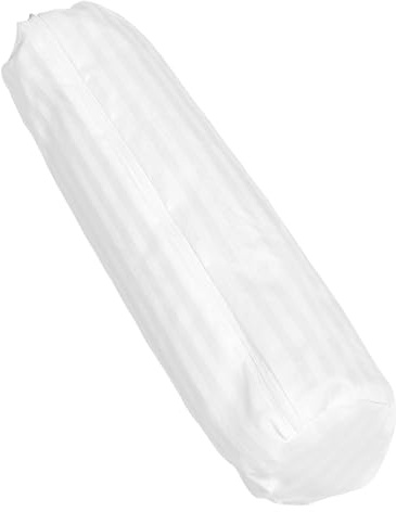 NULYLU Runder Kissenbezug für Nackenrolle 20X80cm Atmungsaktives Weiches Material mit Verdecktem Reißverschluss Weiß Maschinenwaschbar Kissenhülle für Beinhochlagerung und Nackenkissen