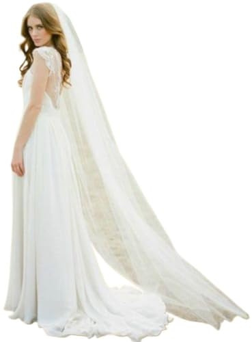 Schleier braut Lange Tüll Brautschleier eine Schicht mit Kamm for Braut Hochzeit Zubehör zum Verkleiden(Ivory,250cm)