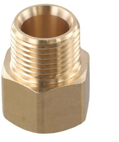 Messing M22 Buchse auf G1/2 Stecker metrisch auf Adapter für elektrische Hochdruckreiniger — 4500 PSI Gewindefitting, 14 mm auf 1/2 Zoll Anschluss