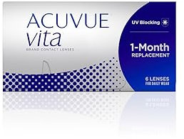 ACUVUE Vita Monatskontaktlinsen mit komfortablem Tragegefühl – Den ganzen Monat lang – -6 dpt & BC 8.8 – Mit UV Schutz & durchgängig hohem Feuchtigkeitsgehalt – 6 Linsen