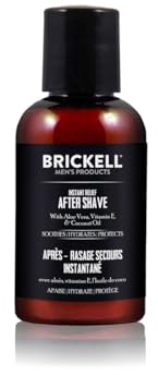 Brickell Men's Instant Relief Aftershave for Men, Natural and Organic Soothing After Shave Balm to Prevent Razor Burn 2 Ounce, Unscented
