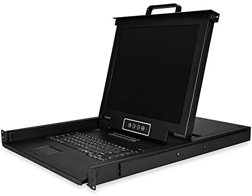 StarTech 16-Port 1HE 17 LCD KVM-Konsole mit 1,8m Kabeln (RKCONS1716K) | VGA KVM-Switch, US-Tastatur QWERTY, OSD, Trackpad, USB 2.0, MTBF 50.000 Stunden