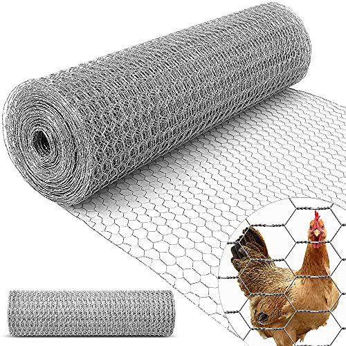 Amagabeli 0.5Mx25M Grillage à Poule 13mm Galvanisé Maille Hexagonal Cloture poulailler voliere Poulailler Jardin Metallique Grillage Triple Torsion Élevage Volaille Filet résistant Intempéries