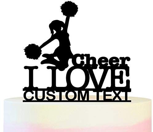 Innovedesire Personalisiert Sie Ihren Namen I Lovr Cheer Cheerleader Kuchenaufsätze Hochzeit Geburtsta Acryl Dekor Cupcake Kuchen Topper Stand für Kuchen Party Dekoration 11 Stück