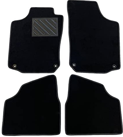 Autofußmatten Opel Corsa C 2000 bis 2006, passgenau, rutschfest, verstärkter Fersenpolster aus Gummi, Befestigungsknöpfe