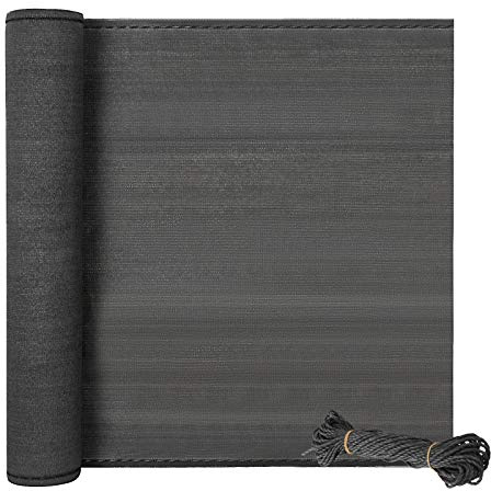 EUGAD Zaunblende 1,0×15m, Sichtschutz Zaun 150 g/m² HDPE Sichtschutznetz, Schattiernetz Sonnenschutz Tennisblende für Garten Sportplatz Maschendrahtzaun inkl. Nylonkordel, Anthrazit