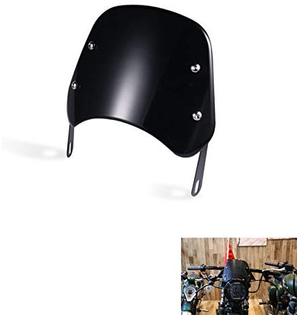 Universal motorcycle windshield Windscreen deflector for 5 '' - 7 '' headlights motorcycle (Black)