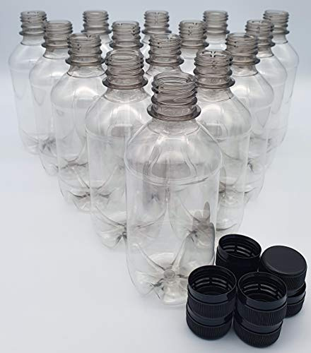 Clear Plastic 330ml PET Screw Cap Drinks Bottles Cordial Home Brew 20-100 Pack (100)
