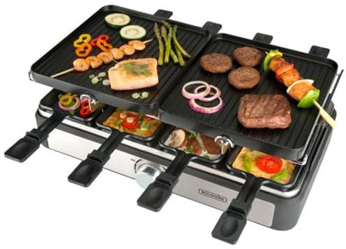 Bourgini Raclette Gourmette Grill Plus - Barbacoa para 8 personas