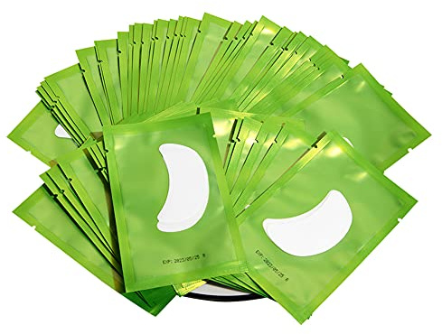 Lunamoon 50 Paare Augenpads für Wimpernverlängerung Wimpern Pads Bootsform Augenpads Wimpern Augen Patches Wimpernverlängerung Pad Zubehör Under Eye Pads for Eyelash Extensions(Green-Boat)