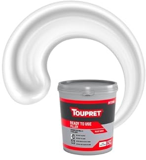 Toupret Ready to Use Filler - Smooth White Interior Wall & Ceiling Repair - Ready Mixed, No Flash or Grin - Easy to Apply, Fast Drying, Paintable - Professional Finish for Plaster & Masonry - 1.5kg