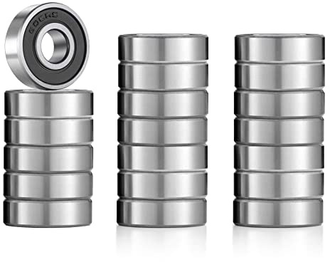 20 Pack 608-RS Ball Bearing - Double Rubber Sealed Shielded Miniature Deep Groove 608rs Bearings for Skateboards, Inline Skates, Scooters, Roller Blade Skates, Long Boards (8mm x 22mm x 7mm)