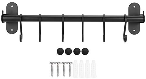 Colgador de tapa de olla con 6 ganchos de 40 cm, organizador de cocina, perforador, estante para utensilios de cocina montado en la pared, soporte para utensilios de cocina que ahorra espacio, estante