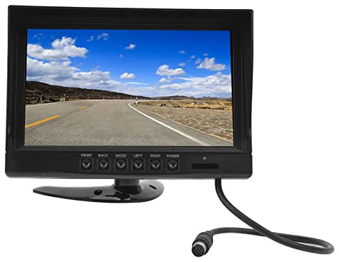 Rückfahrkamera-Monitor, 9 Zoll IPS-Bildschirm 4-Wege-Videoeingang Digitaler Rückfahrkamera-Monitor 180 Grad Einstellbarer Rückfahranzeige für LKW, Wohnmobil, Transporter, Anhänger