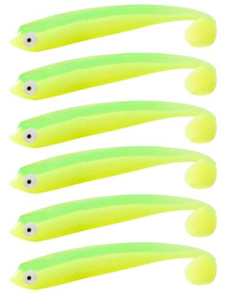 ZANDERKANT - Angelköder - Gummifische - Kauli - 2 Packungen je 3 Stück - Reaktor - 12cm - Greifer 3/0 - schwimmend