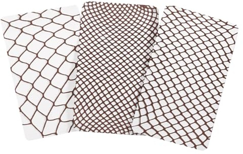 LittleForBig hög midja tights nätstrumpor 3 par, Brun, en storlek