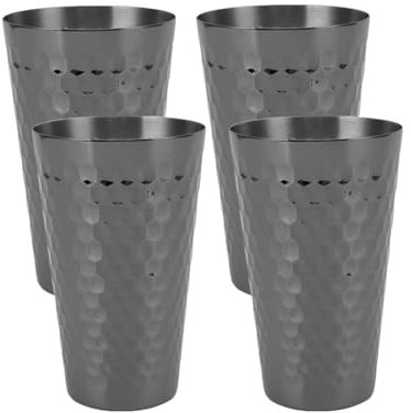 4 Stück Edelstahlbecher, Unzerbrechliche Pint-Trinkbecher, Moscow Mule Mug, Metall-Trinkgläser, Wasserbecher Für Kaffee, Milch, Eistee Und Andere Heiße Und Kalte Getränke(Grau)