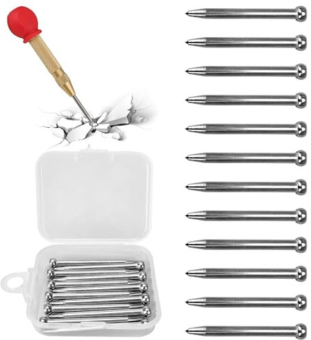 Lechengjia 12 StüCk Automatischer Metall KöRner Werkzeug, Automatischer KöRner, Metall, Holz, Glas Und DüNne Stahlbleche