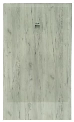 ONDEE - Piatto doccia NOLA 3 - 90x100x3cm - Resina - Legno naturale - Scolo