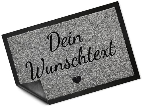 Fußmatte Personalisiert 60x40 cm PVC - rutschfeste Türmatte für Innen und Außen - Schmutzfangmatte Außenbereich mit Wunschtext/Logo Gelasert - Schuhmatte als Türvorleger, Geschenk Einzug