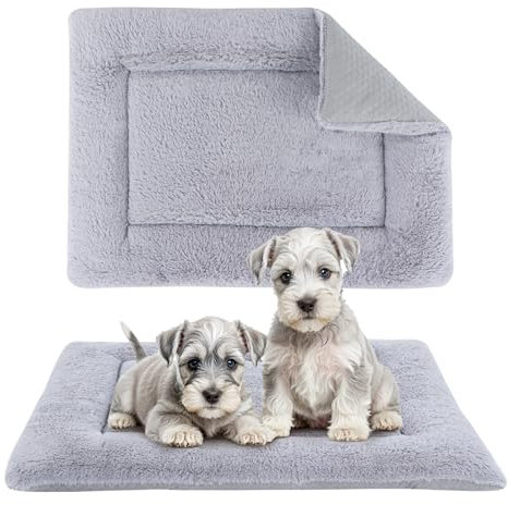 BVAGSS Hundebett Kleine Hunde Reversible, kühl und warm Matten Hundekissen, Waschbar Hundematte für klein mittel große Hunde XH080 (91x58cm,Grau)