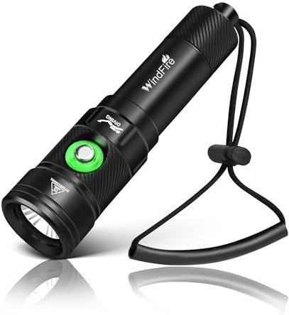 WINDFIRE DF180 Dive Light Rechargeable High Lumen Scuba Diving Flashlight