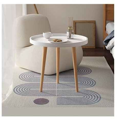 Lizhuzhuzs28 Moderne Sofatische Kleiner runder Tisch, moderner, minimalistischer Wohnzimmer-Balkon-Schlafzimmer, einfach zusammengebauter Kleiner Couchtisch Wohnzimmer Beistelltisch(50 cm White)